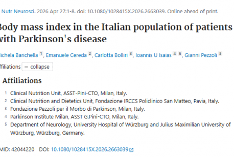 Nuova pubblicazione su Nutritional Neuroscience