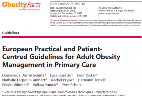 European Practical and Patient- Centred Guidelines for Adult Obesity Management in Primary Care