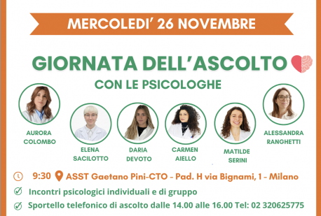 Mercoledì 26 novembre – Giornata dell’ascolto